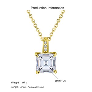 925 Sterling Silver Asscher-Cut Moissanite Jewelry Set 110600005