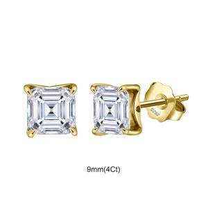925 Sterling Silver Asscher-Cut Moissanite Jewelry Set 110600005