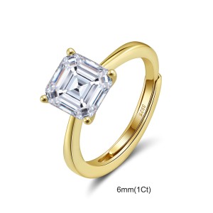 925 Sterling Silver Asscher-Cut Moissanite Jewelry Set 110600005