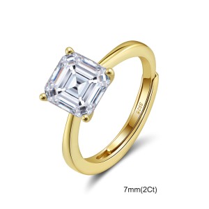 925 Sterling Silver Asscher-Cut Moissanite Jewelry Set 110600005