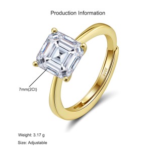 925 Sterling Silver Asscher-Cut Moissanite Jewelry Set 110600005