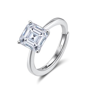 925 Sterling Silver Asscher-Cut Moissanite Jewelry Set 110600005