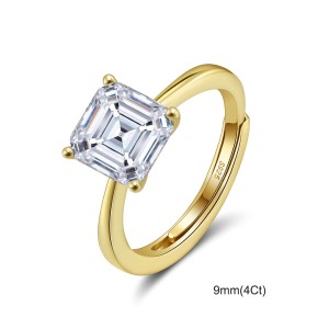 925 Sterling Silver Asscher-Cut Moissanite Jewelry Set 110600005