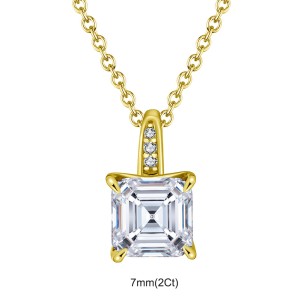 925 Sterling Silver Asscher-Cut Moissanite Jewelry Set 110600005