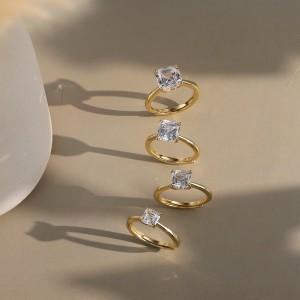 925 Sterling Silver Asscher-Cut Moissanite Jewelry Set 110600005