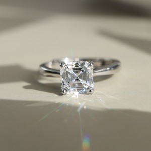 925 Sterling Silver Asscher-Cut Moissanite Jewelry Set 110600005