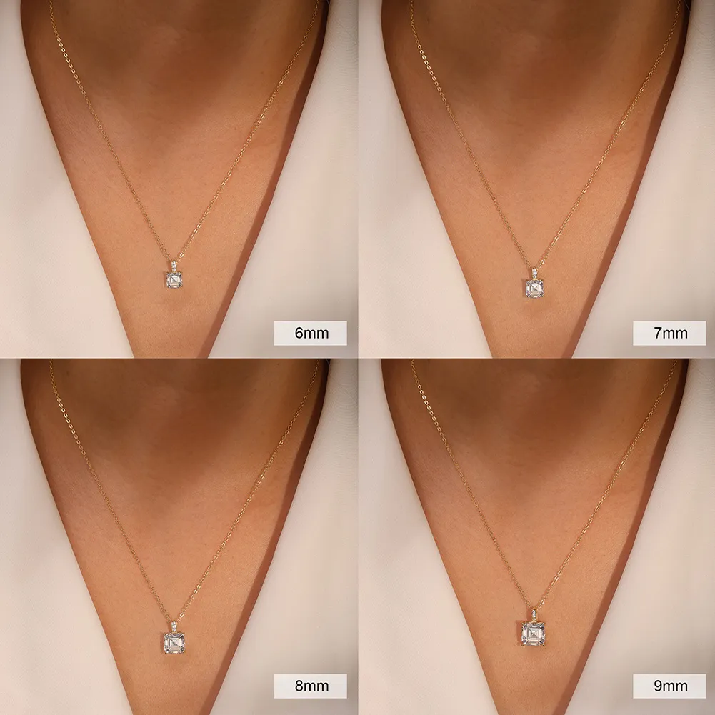 925 Sterling Silver Asscher-Cut Moissanite Jewelry Set 110600005 - image3