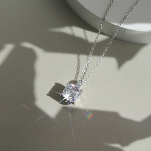 925 Sterling Silver Asscher-Cut Moissanite Jewelry Set 110600005