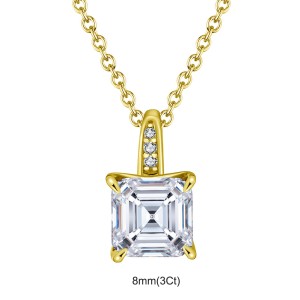 925 Sterling Silver Asscher-Cut Moissanite Jewelry Set 110600005