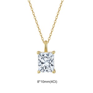 925 Sterling Silver Princess-Cut Moissanite Jewelry Set 110600006
