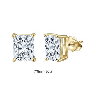 925 Sterling Silver Princess-Cut Moissanite Jewelry Set 110600006