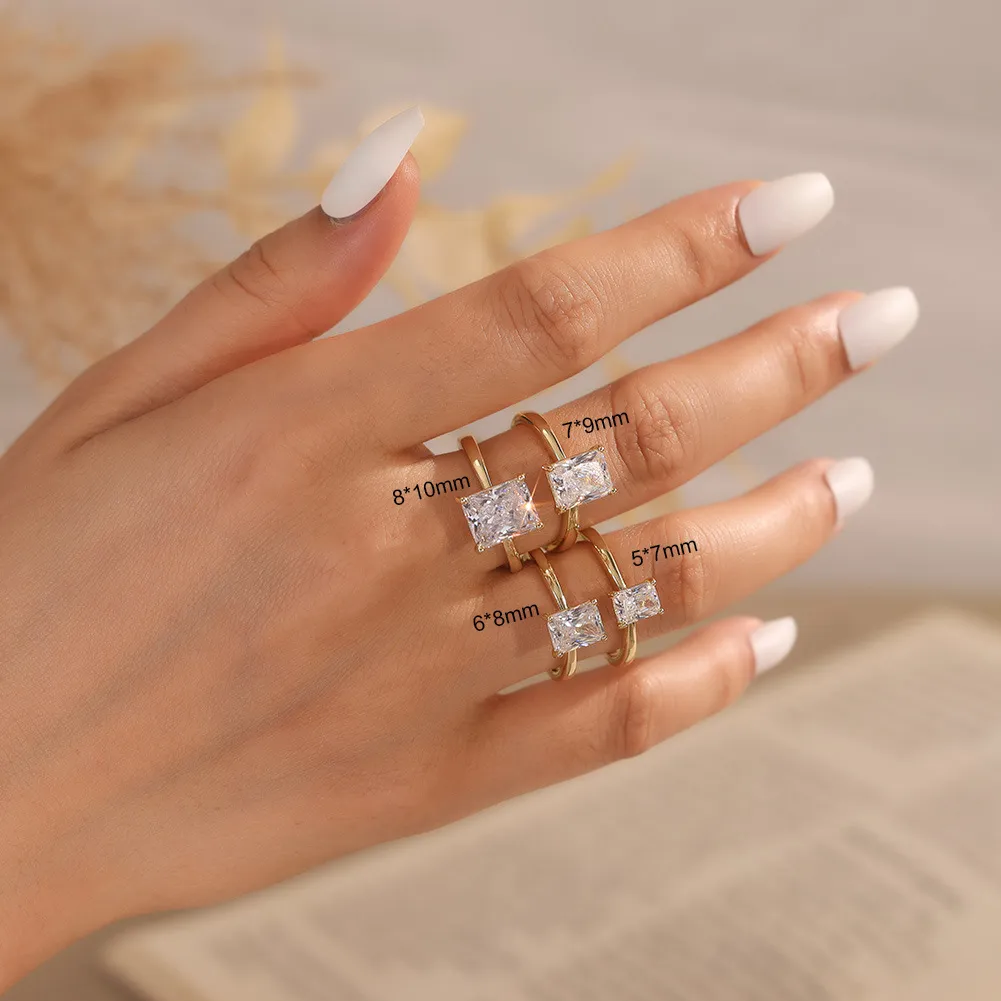 925 Sterling Silver Princess-Cut Moissanite Jewelry Set 110600006 - image3