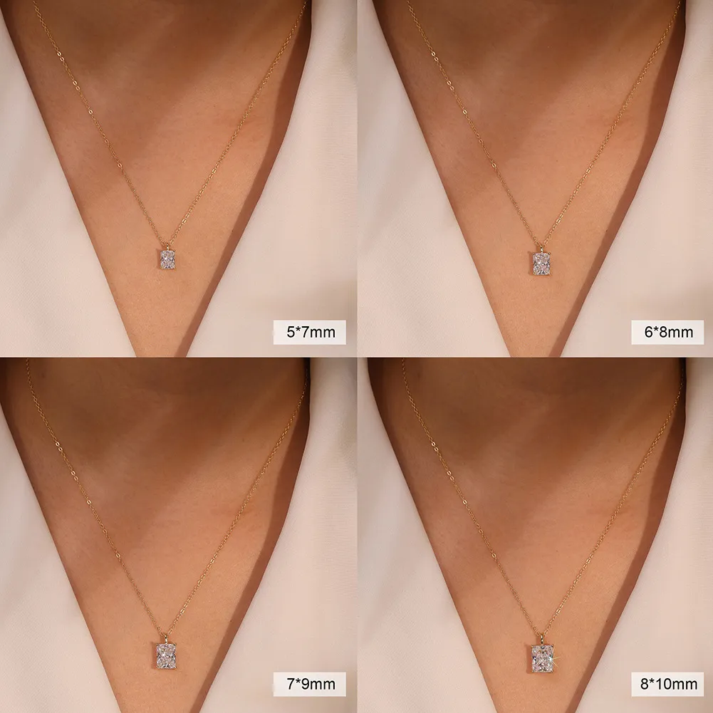 925 Sterling Silver Princess-Cut Moissanite Jewelry Set 110600006 - image5
