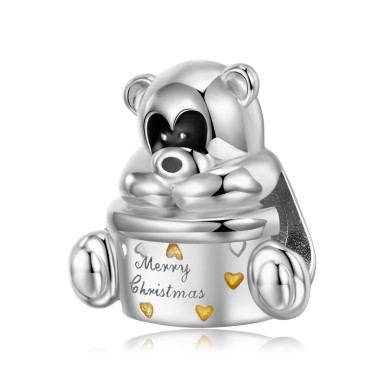 Sterling Silver Plain Bear Charms Pendants 110100001