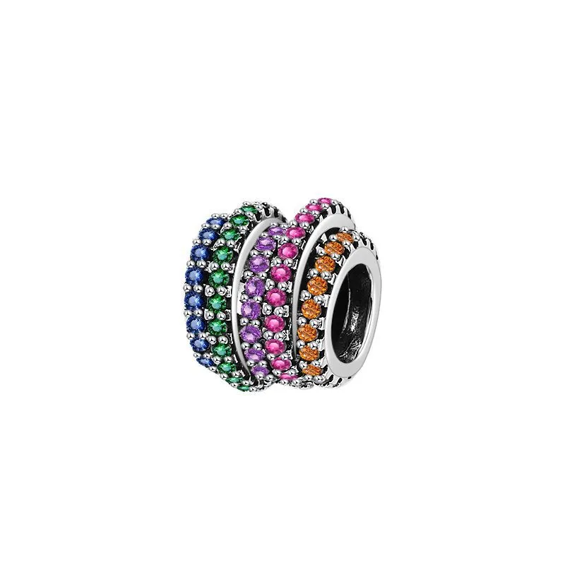 Rainbow Zirconia Circles Charms 110200005