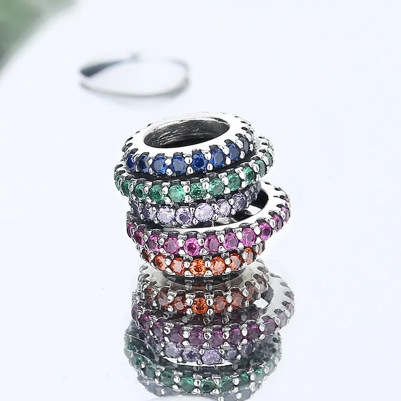 Rainbow Zirconia Circles Charms 110200005 - image2