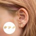 3pcs Silver Cubic Zirconia Pearl Earring Set 140100004