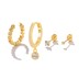 4pcs Zirconia Sterling Silver Ear Cuff Hoop Earring Sets 140100005