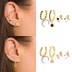 4pcs Zirconia Sterling Silver Ear Cuff Hoop Earring Sets 140100005