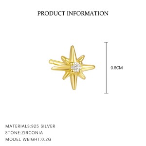925 Sterling Silver Zirconia Star Earring Set 140100016