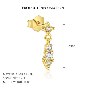 925 Sterling Silver Geometric Zirconia Earring Set 40100017