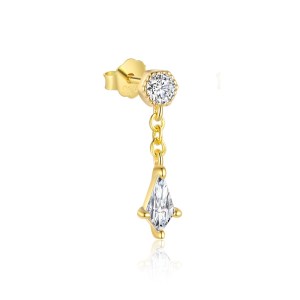 925 Sterling Silver Geometric Zirconia Earring Set 40100017