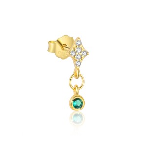925 Sterling Silver Green Zirconia Earring Set 140100021