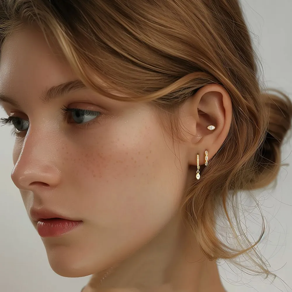 S925 Minimalist  Zirconia Earring Set 140100026 - image2