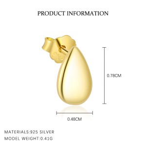 S925 Waterdrop Stud Hoop Earring Set 140100028
