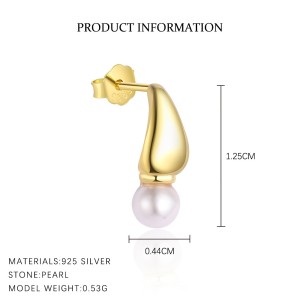 S925 Waterdrop Stud Hoop Earring Set 140100028
