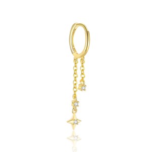 925 Sterling Silver Star Tassel Earring Set 140100029