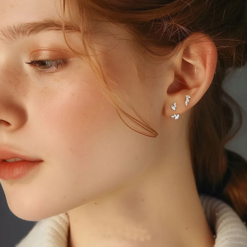 925 Sterling Silver Sweet Zirconia Earring Set 140100034 - image2