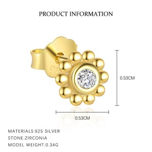 925 Sterling Silver Beads Zirconia Earring Set 140100035