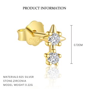 925 Sterling Silver Star Zirconia Earring Set 140100036