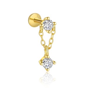 925 Sterling Silver Zirconia Tassel Earring Set 140100037