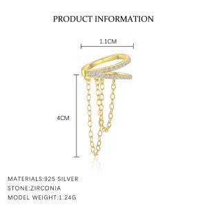 925 Sterling Silver Zirconia Tassel Earring Set 140100037
