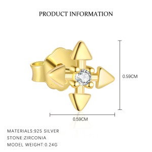 925 Sterling Silver Geometric Zirconia Earring Set 140100038