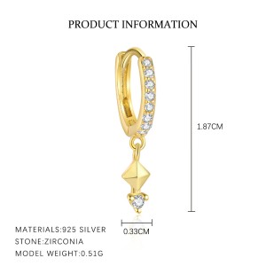 925 Sterling Silver Geometric Zirconia Earring Set 140100038