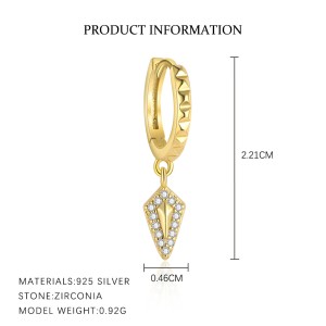 925 Sterling Silver Geometric Zirconia Earring Set 140100038