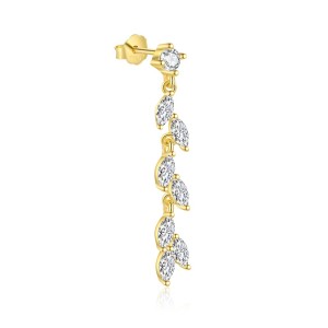 925 Sterling Silver Zirconia Tassel Stud Earring Set 140100040