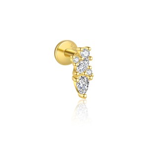 925 Sterling Silver Zirconia Tassel Stud Earring Set 140100040