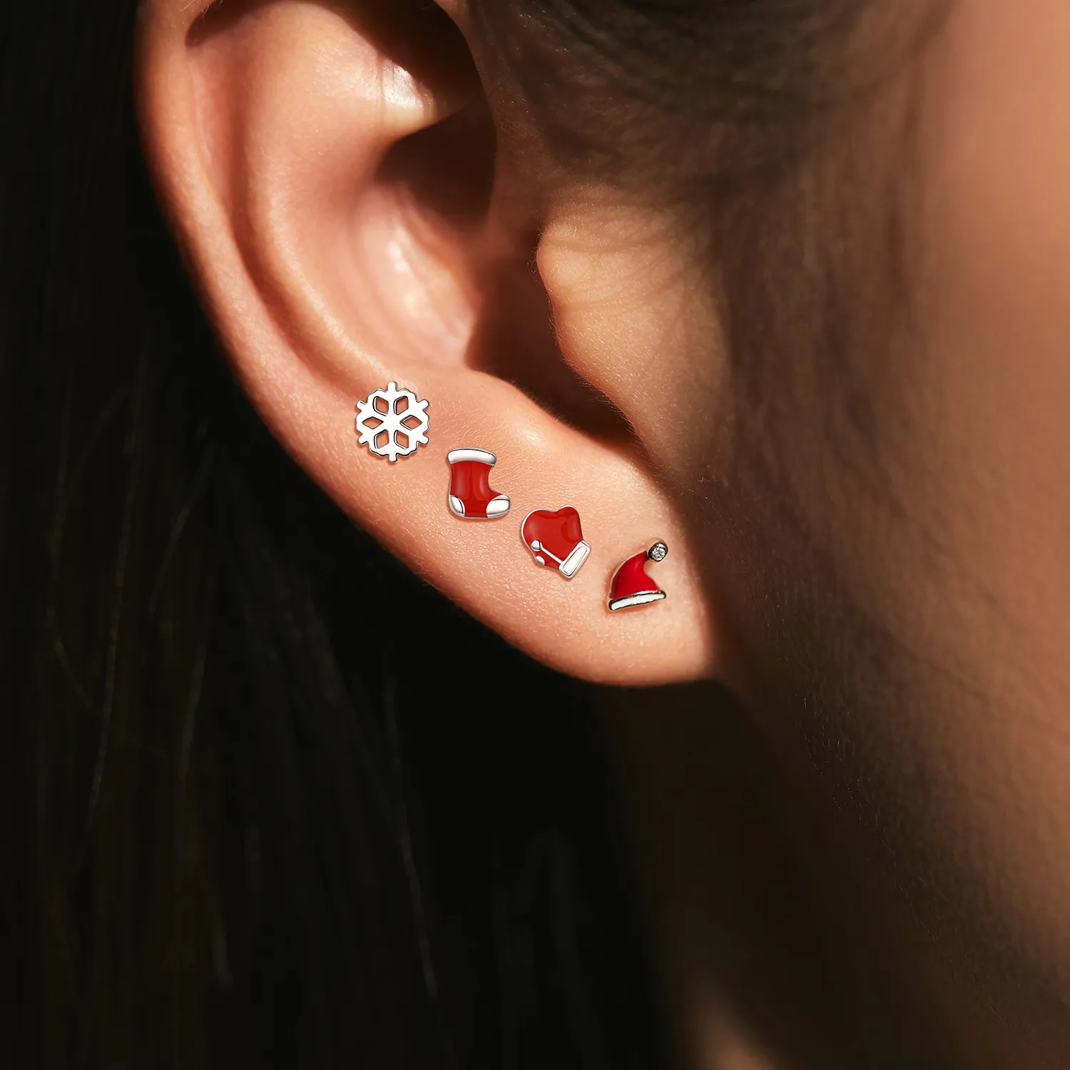925 Sterling Silver Christmas Gifts Stud Earring Set 140100042 - image1
