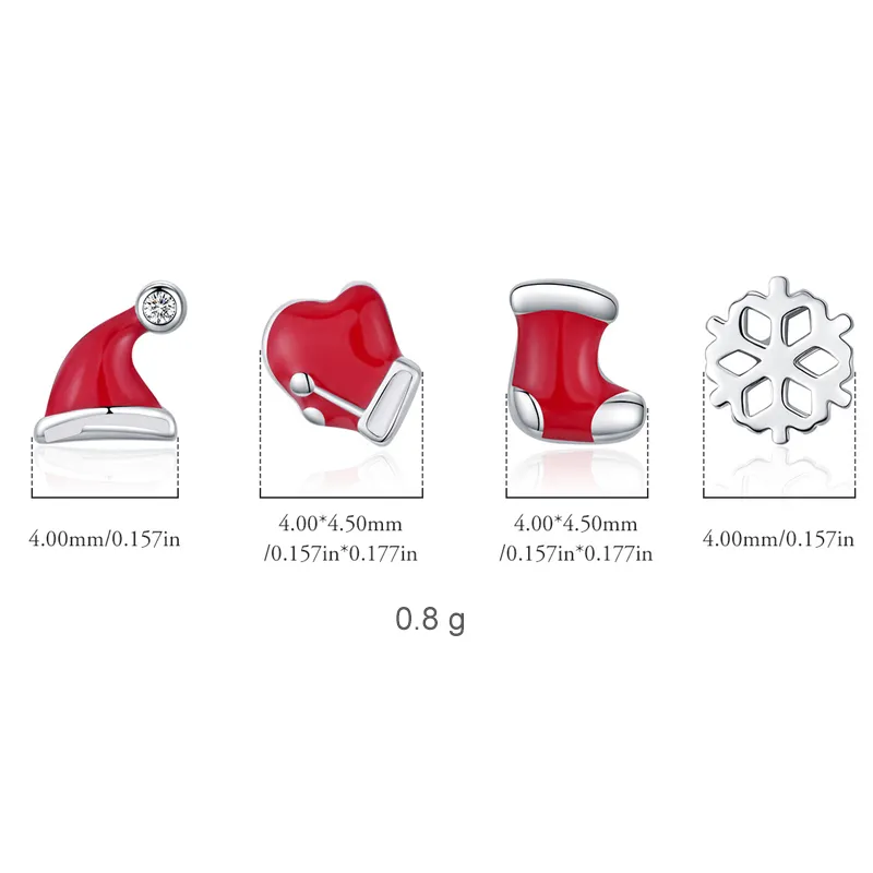 925 Sterling Silver Christmas Gifts Stud Earring Set 140100042 - image2