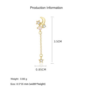 925 Sterling Silver Asymmetrical Opal Celestial Stud Pack 140100047 925 Sterling Silver Asymmetrical Opal Celestial Stud Pack 140100047