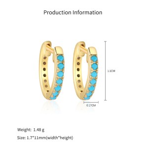 925 Sterling Silver Turquoise Palm Tree Huggie Stacking Earring Set 140100048 925 Sterling Silver Turquoise Palm Tree Huggie Stacking Earring Set 140100048