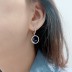 Cubic Zirconia Circle Pendant Necklace Hoop Earring Set 140200001