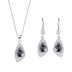 Cubic Zirconia Geometric Pendant Necklace Dangle Earring Set 140200002