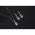 Cubic Zirconia Geometric Pendant Necklace Dangle Earring Set 140200002