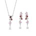 Cubic Zirconia Waterdrop Pendant Necklace Dangle Earring Set 140200003