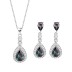 Cubic Zirconia Waterdrop Pendant Necklace Stud Earring Set 140200005